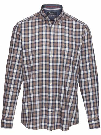 Karo-Hemd Button-down-Kragen März mehrfarbig Größe: 45/46