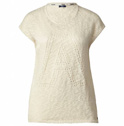 Ärmelloser Ajourpulli – sea pearl