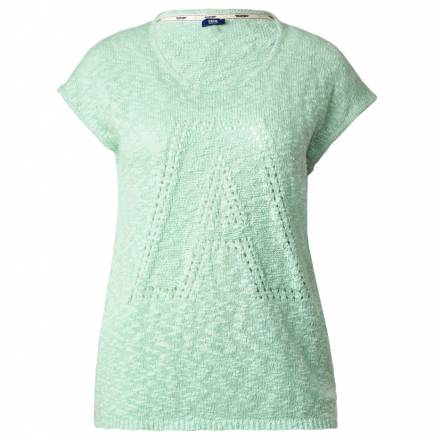 Ärmelloser Ajourpulli – ocean mint