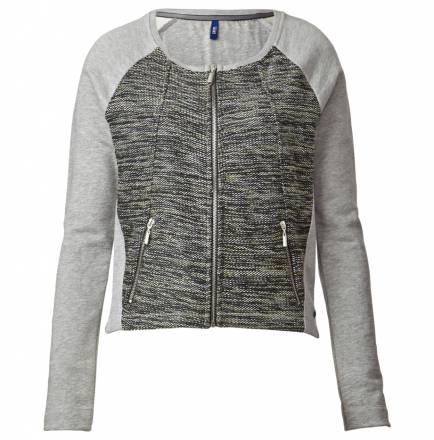 Sweatjacke mit Bouclé – Raven Grey