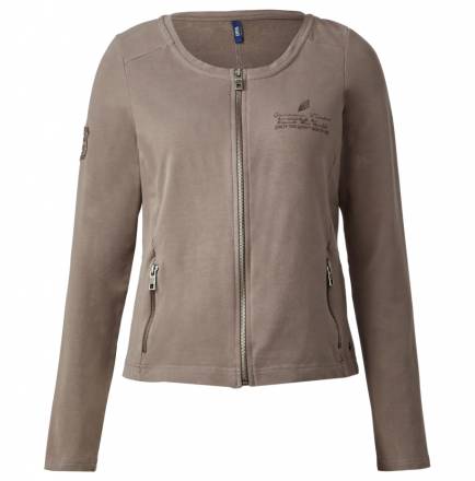 Weiche Zipper-Sweatjacke – dark sand