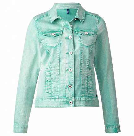 Washed Colour Denimjacke – electric green
