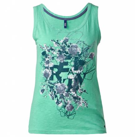 Basic Top mit Frontprint – electric green
