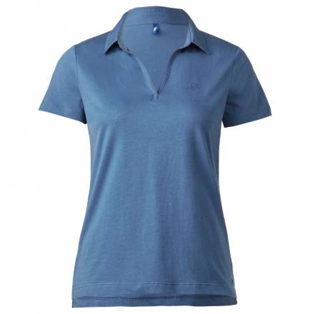 Basic Poloshirt ohne Knopf – denim blue