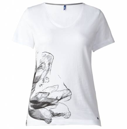 V-Shirt mit Blütenprint – white