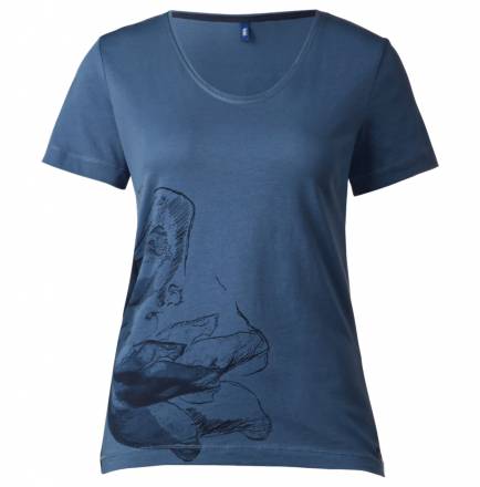 V-Shirt mit Blütenprint – denim blue