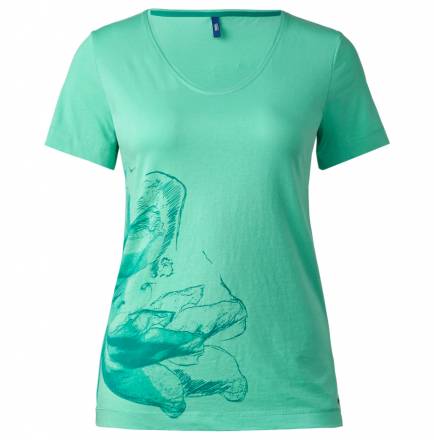 V-Shirt mit Blütenprint – electric green