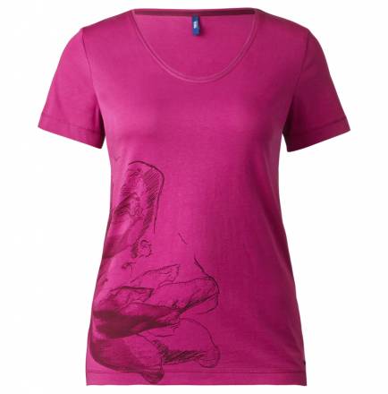 V-Shirt mit Blütenprint – magenta haze