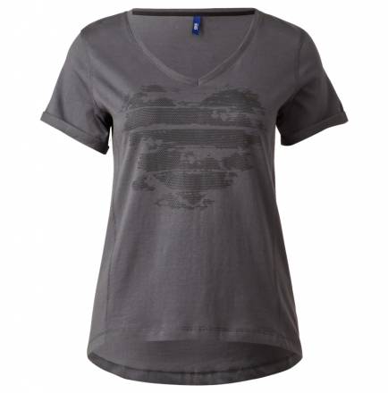 V-Neck T-Shirt mit Herz – Raven Grey