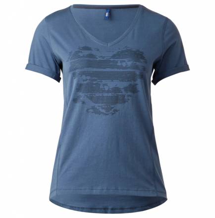 V-Neck T-Shirt mit Herz – denim blue