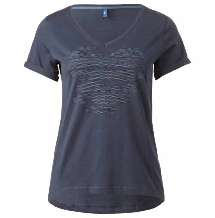 V-Neck T-Shirt mit Herz – deep blue