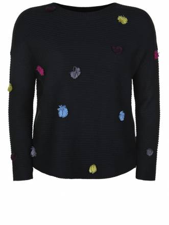 Pullover mit bunten Pom Poms Doris Streich multicolor